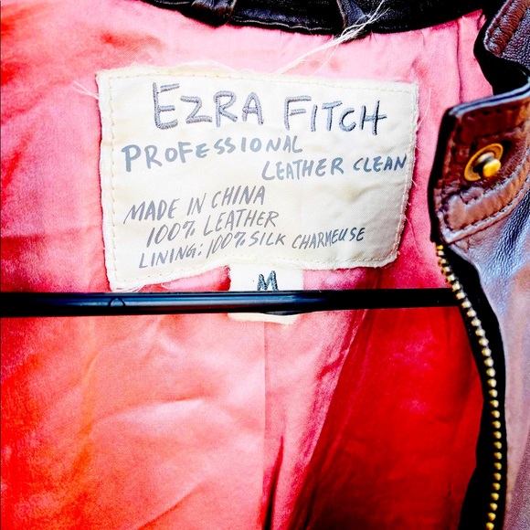 Ezra Fitch Leather Cafe Motorcycle Jacket Size M - Picture 1 of 7